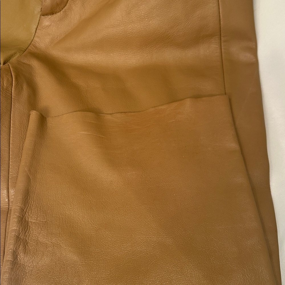 Vintage caramel leather pants,  with two shades of color - Picture 8 of 10